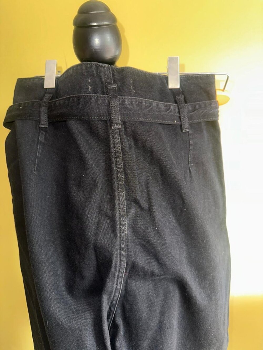 Mango NWOT Black Barrel Leg Jeans High Rise Pleated Cuffed Belted Balloon Denim - Picture 13 of 14
